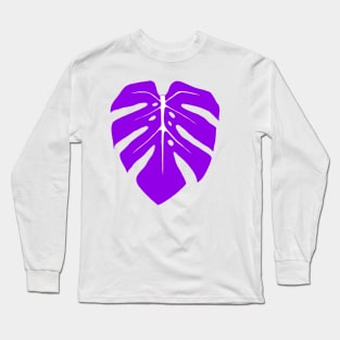 Purple Monstera Leaf Long Sleeve T-Shirt